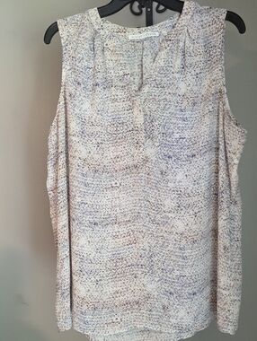 Violet & Claire Cream Speckled Sleeveless V-Neck Top Size XL